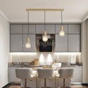 Nordic Brass 3 Pendant Cluster Light for Kitchen Island Creative Minimalist Light Fixture