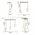 Nordic Brass Pendant Light Glass Ball Light Fixture Bedroom living Room