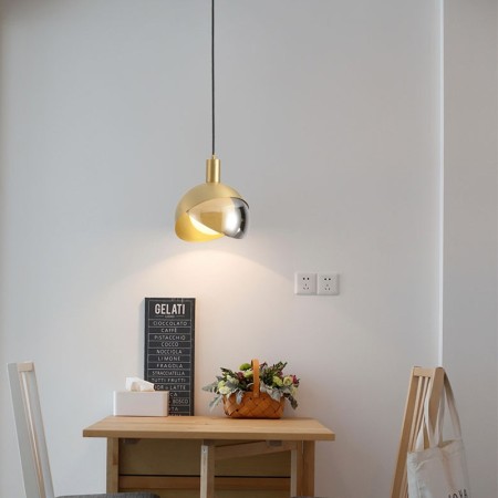 Nordic Brass Pendant Light Opening Brass Mini Light Fixture Living Room Office