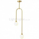 Nordic Brass Pendant Light Glass Lamp Shade Lamp Bedroom Living Room