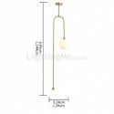 Nordic Brass Pendant Light Glass Lamp Shade Lamp Bedroom Living Room