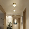 Nordic Brass Mini Flush Mount Ceiling Light Foyer Hallway Lighting Aisle