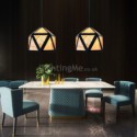 Modern Diamond Shaped Pendant Light 3D Translucent Design Restaurant Living Room Light Fixture