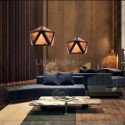 Modern Diamond Shaped Pendant Light 3D Translucent Design Restaurant Living Room Light Fixture