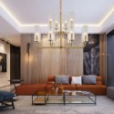 Nordic Brass Pendant Light Glass Lampshade Light Fixture Living Room Bedroom