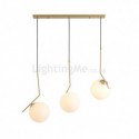 Glass Ball 3 Pendant Cluster Light Fixture for Kitchen Island Bedroom Living Room