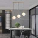 Glass Ball 3 Pendant Cluster Light Fixture for Kitchen Island Bedroom Living Room