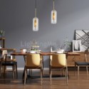 Nordic Clear Glass Pendant Light Unique Inner Brass Hollow out Pendant Light Bedroom Living Room