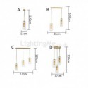 Nordic Clear Glass Pendant Light Unique Inner Brass Hollow out Pendant Light Bedroom Living Room