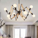 Nordic Wood Spider Pendant Light Foldable Leg Living Room Dining Room Light