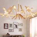 Nordic Wood Spider Pendant Light Foldable Leg Living Room Dining Room Light