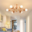 Nordic Wood Pendant Light Study Bedroom Chandelier