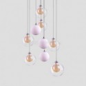 Modern Glass Pendant Cluster Chandelier Gold Nickel Brushed+Milky Glass Lampshade Living Room Cafe