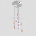 Modern Glass Pendant Cluster Chandelier Gold Nickel Brushed+Milky Glass Lampshade Living Room Cafe