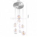 Modern Glass Pendant Cluster Chandelier Gold Nickel Brushed+Milky Glass Lampshade Living Room Cafe