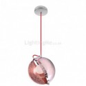 Modern Rose Gold Pendant Light Half Round Glass Lamp Shade Decorative Light Office Cafe