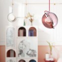 Modern Rose Gold Pendant Light Half Round Glass Lamp Shade Decorative Light Office Cafe