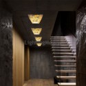 3D Natural Rock Flush Mount Semitransparent Shade Modern Foyer Ceiling Light