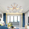 Nordic Macaron Pendant Light Creative Wood Chandelier Study Living Room