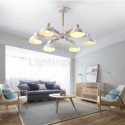 Nordic Iron Pendant Light Elegant Wood Chandelier Dining Room Living Room