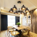 Nordic Iron Pendant Light Elegant Wood Chandelier Dining Room Living Room