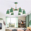 Modern Macaron Pendant Light Creative Wood Chandelier Study Living Room