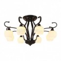 Nordic Flower Bud Flush Mounted Ceiling Light Wrought Iron Chandelier Bedroom Study