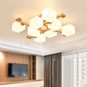 Nordic Flush Mount Ceiling Light Creative Warm Solid Wood Light Bedroom Restaurant