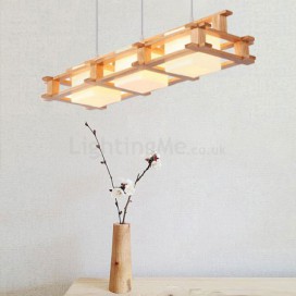 Modern Creative Wood Pendant Light Cafe Restaurant Light