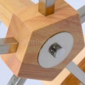 Nordic Wood Pendant Light Glass Lampshade Chandelier Living Room Hotel