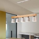 Nordic Wood Chandelier Unique Straight Pendant Light Office Cafe