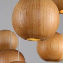 Rustic / Lodge Wooden Globe Pendant Light