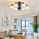 Nordic Wrought Iron Ceiling Light Simple Chandelier Living Room Study