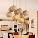 Rustic / Lodge Wooden Globe Pendant Light