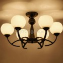 Nordic Iron Pendant Light Glass Lampshade Chandelier Study Bedroom