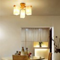 Modern Simple Glass Lampshade Ceiling Light Solid Wood Ceiling Light Bedroom Living Room