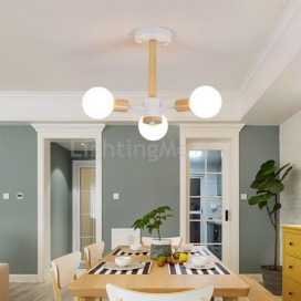 Nordic Solid Wood Pendant Light Creative Magic Bean Lighting Bedroom Living Room