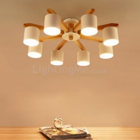 Nordic Log Pendant Light Macaron Light Fitting Bedroom Study