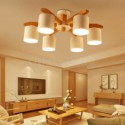 Nordic Log Pendant Light Macaron Light Fitting Bedroom Study