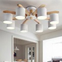 Nordic Log Pendant Light Macaron Light Fitting Bedroom Study