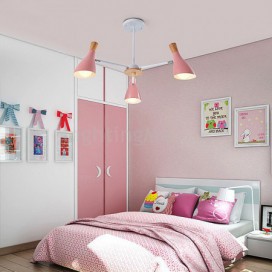 Nordic Macaron Pendant Light Creative Wood Chandelier Study Living Room