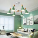 Nordic Macaron Pendant Light Creative Wood Chandelier Study Living Room