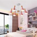 Nordic Macaron Pendant Light Creative Wood Chandelier Study Living Room