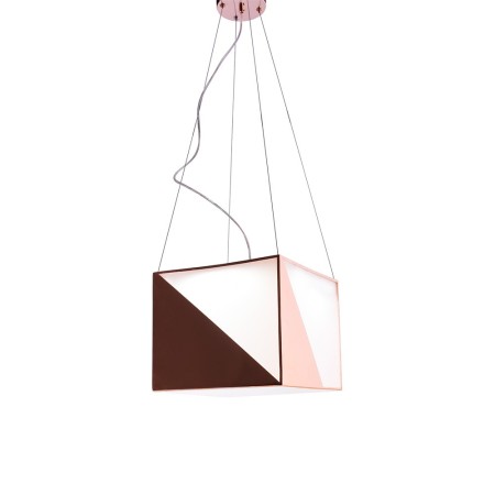 Multi Faceted Pendant Light Contemporary Rose Gold Decorative Lighting Office Dining Room