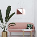 Multi Faceted Pendant Light Contemporary Rose Gold Decorative Lighting Office Dining Room