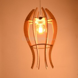 Nordic Pendant Light Solid Wood Fish Shape Decorative DIY Lighting Living Room Cafe