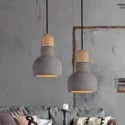 Retro / Vintage Wood Cement Single Light Pendant Light