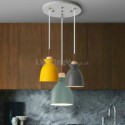 Nordic Simple Macaron Pendant Light Iron Arti Three Lights Restaurant Bar