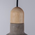 Retro / Vintage Wood Cement Single Light Pendant Light