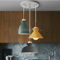 Macaron Pendant Light Nordic Simple Iron Arti Three Lights Fixture Restaurant Bar